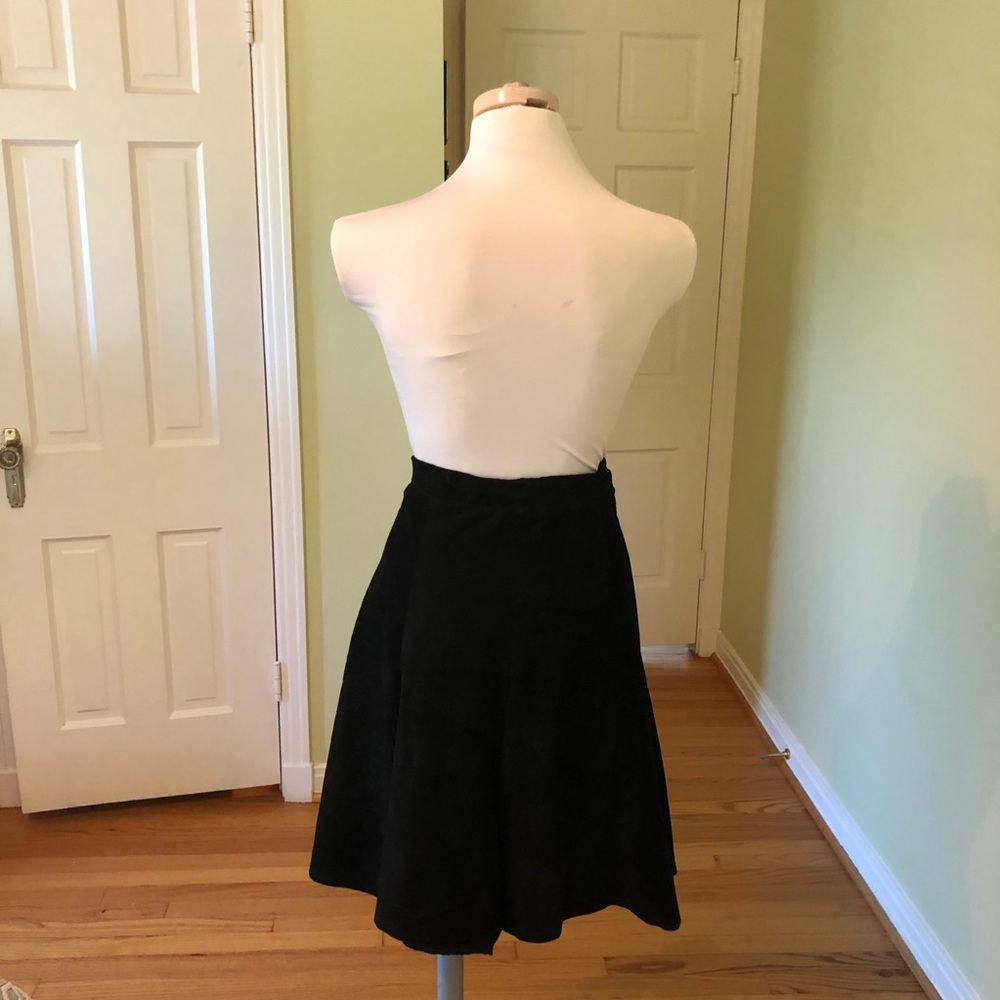 Vintage Le Jolly Genuine Leather Black Skirt